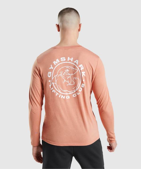 Panske Mikiny Gymshark Legacy Long Sleeve Ruzove | IZ1528973